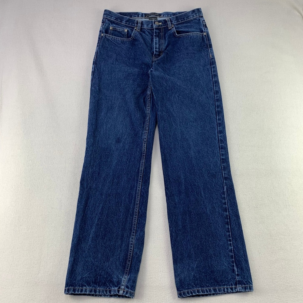 VTG 90s Kenneth Cole Jeans Mens 33x32 Blue Wide Leg Y2K Dark Wash Denim